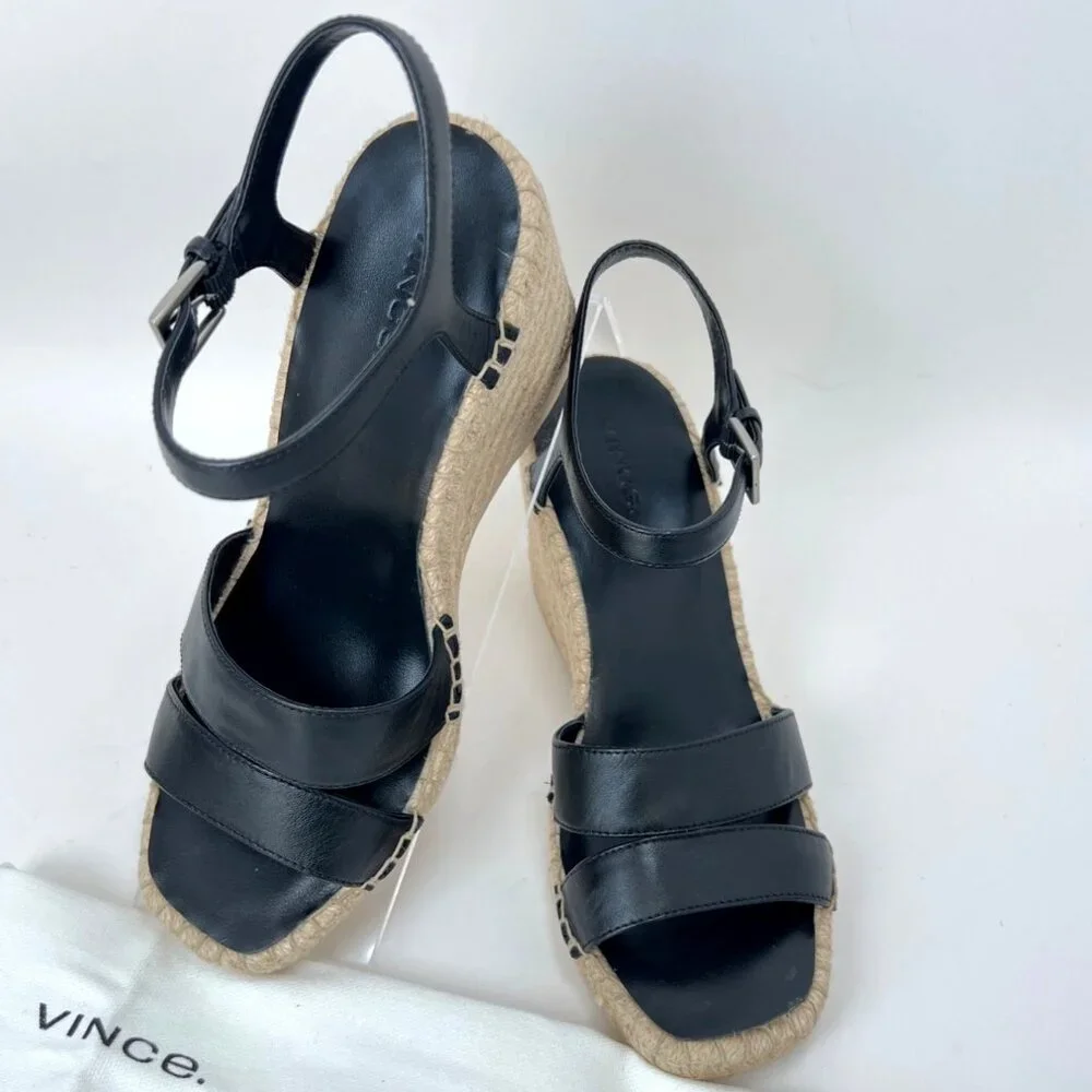 Vince black leather